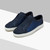Navy blue “Piping Fabric” slip-on sneakers