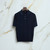 Dark navy blue “Collar Fade” button-down polo shirt