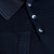 Dark navy blue “Collar Fade” button-down polo shirt