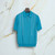 Blue teal “Bridge” zipped polo shirt
