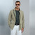 Thyme green “Timan” belted safari jacket