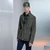Dark sage “Timan” belted safari jacket