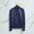 Dark navy blue “Cross knit” zipped cardigan