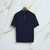 Dark navy “Matrix Vanisé” zipped polo shirt
