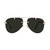 Black and shiny gold “Tsoron” sunglasses, green lenses