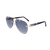 Black and shiny silver “Tsoron” sunglasses, blue gradient lenses
