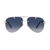 Black and shiny silver “Tsoron” sunglasses, blue gradient lenses