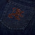 Navy blue slim-fit jeans, "Big Lion Embroidery Alligator"