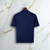 Light periwinkle blue “Matrix Vanisé” zipped polo shirt