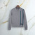 Grey “Vertical Stripes Trama” zipped polo shirt