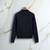 Dark Navy “Micro Herringbone Stitch” zipped polo shirt