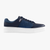 Navy-blue and denim-blue sneakers in calfskin, perforated suede calfskin and deerskin