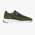 Sneakers run vert olive en cerf, veau velours et veau