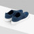 Navy-blue sneakers in suede calfskin, weaved calfskin and technical fabric