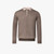 Taupe zipped polo shirt, long sleeves