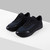 Navy and blue run sneakers in suede calfskin, deerskin, and calfskin, wool lining