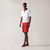 Red stretch cotton Bermuda shorts, slim fit