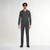 Charcoal grey zipped cardigan, "Braid Stitch" jacquard weave
