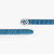 Blue cloud belt in matt crocodile, Lion buckle, width 40mm