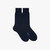 Navy mid-calf socks in wool and cashmere