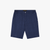 Navy linen bermuda shorts, slim fit