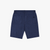 Navy linen bermuda shorts, slim fit