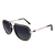 Silver and black "Owen" sunglasses, grey lenses