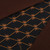 Brown and black Oniro fringed scarf, "Griffon Losanges" pattern