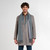 Pearl grey and chalk Oniro fringed scarf, "Griffon Mirror" pattern