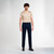 Navy cotton trousers, slim fit