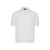 White zipped polo shirt, "Zig Zag" jacquard weave