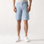Sky-blue stretch cotton Bermuda shorts, slim fit