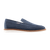 Denim blue loafers in perforated suede calfskin