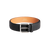 Black deerskin belt 40mm width, "Round" buckle