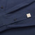 Blue "casual" shirt, metallic signature on the sleeve,  topstitched collar