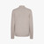 Mock neck zipped beige cardigan "Rhombus" jacquard weaving