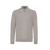 Blond fawn zipped polo-shirt, « Crossed Stripes » jacquard weave
