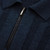 Dark navy zipped polo-shirt, « Crossed Stripes » jacquard weave