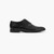 Black lambskin derbies with crocodile details 