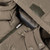 Kaki sleeveless padded coat, removable hood