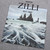T-shirt gris, broderie "ZILLI Lettering", motif imprimé "Sculptural landscapes".