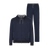 Dark navy blue and light grey bicolor jogging suit