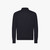 Dark Navy buttoned polo, jacquard "Squares" weave