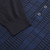 Dark Navy buttoned polo, jacquard "Squares" weave