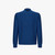 Blue zipped polo shirt, navy calfsuede piping