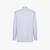 Classical light charcoal striped shirt, topstitched collar