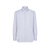 Classical light charcoal striped shirt, topstitched collar