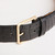 Black crocodile belt, 40 mm width, "Round" buckle