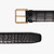 Black crocodile belt, 40 mm width, "Round" buckle