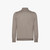 Taupe zip polo sweater, "Big Tartan"